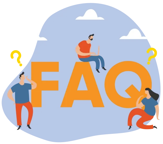 Illustration representing frequently asked questions about LetzScan vehicle QR code contact system