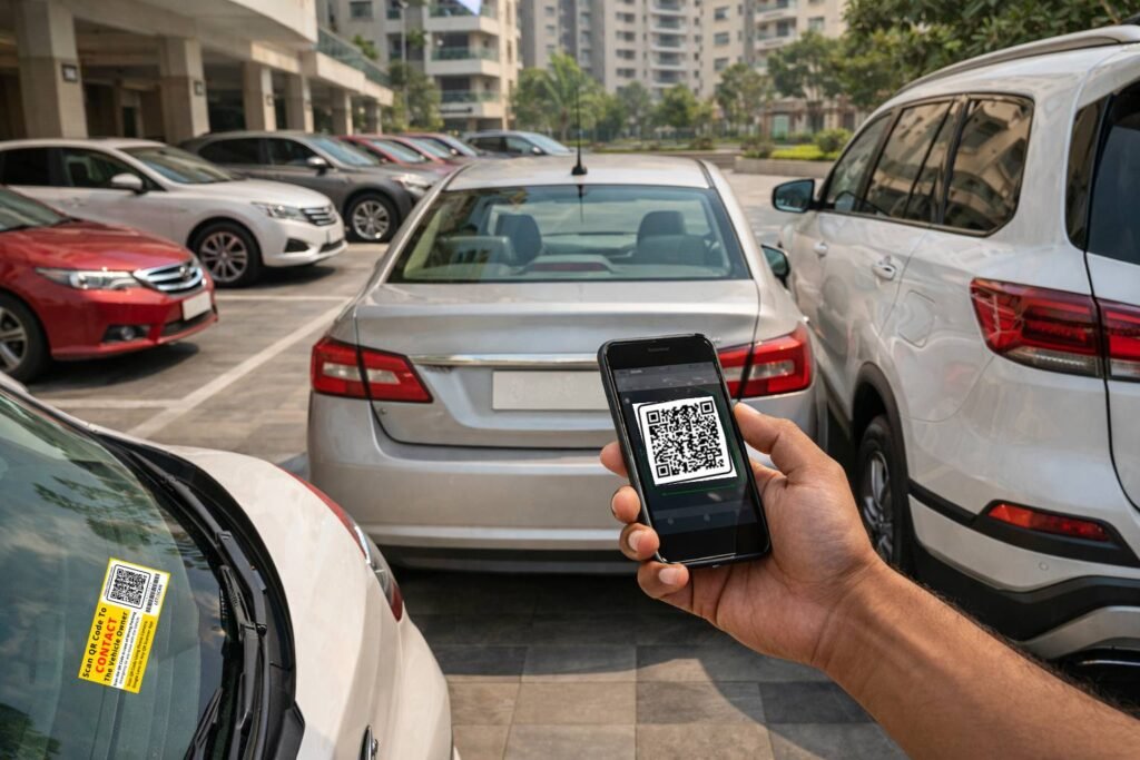 Contact car owner without phone number using QR tag